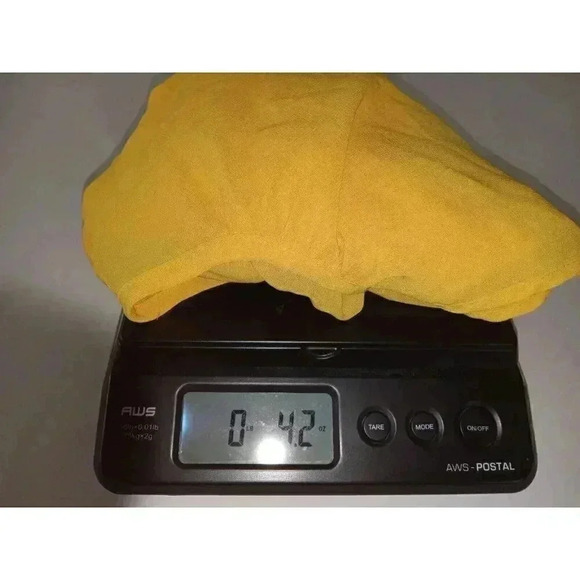 Nicole Miller Womens Top Yellow Short Sleeve Blouse Drawstring Neckline Size M - Picture 10 of 10